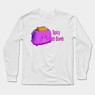 Retro inscription "Spicy bath bomb" Long Sleeve T-Shirt